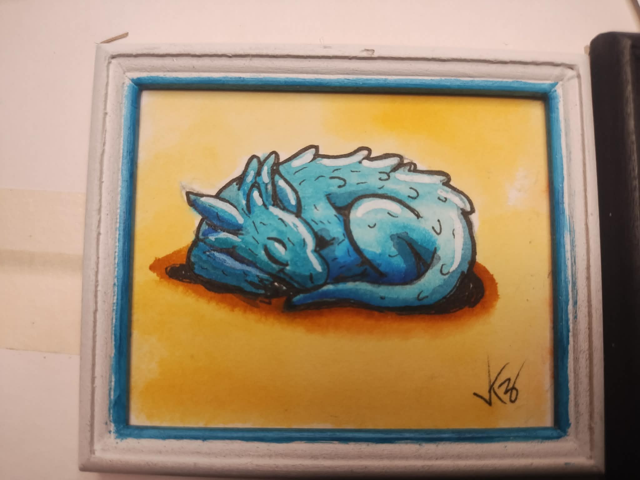 sleeping blue dragon