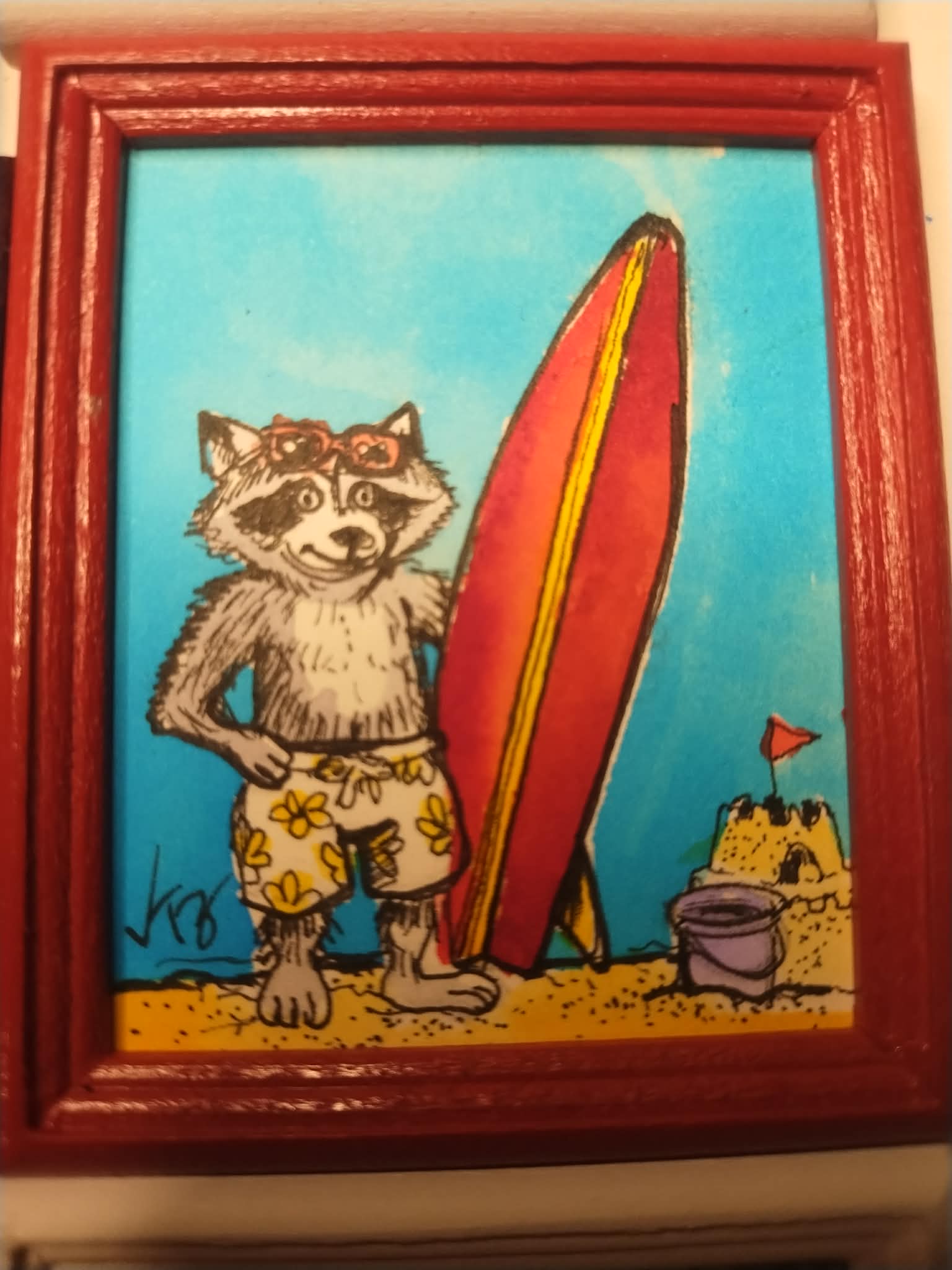 surfing raccoon