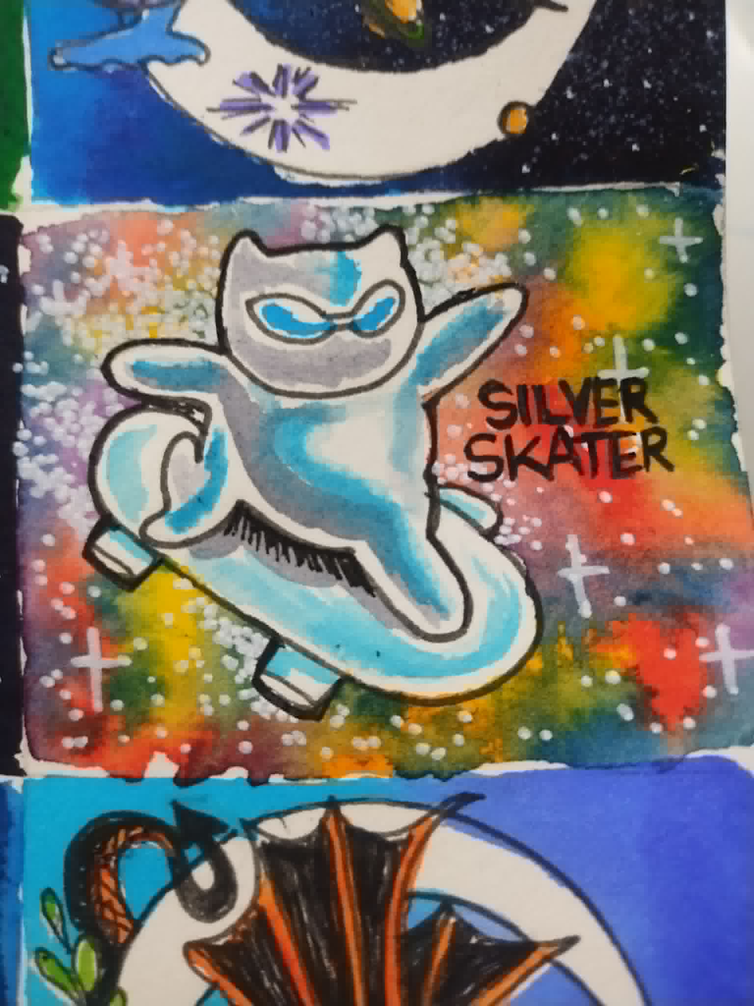 silver skater cat
